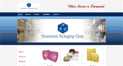 Desktop Screenshot of paramountpackagingcorp.com