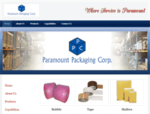 Tablet Screenshot of paramountpackagingcorp.com